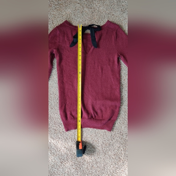 Motherhood Maternity Maroon Sweater with Black Back Tie Small - Picture 4 of 5